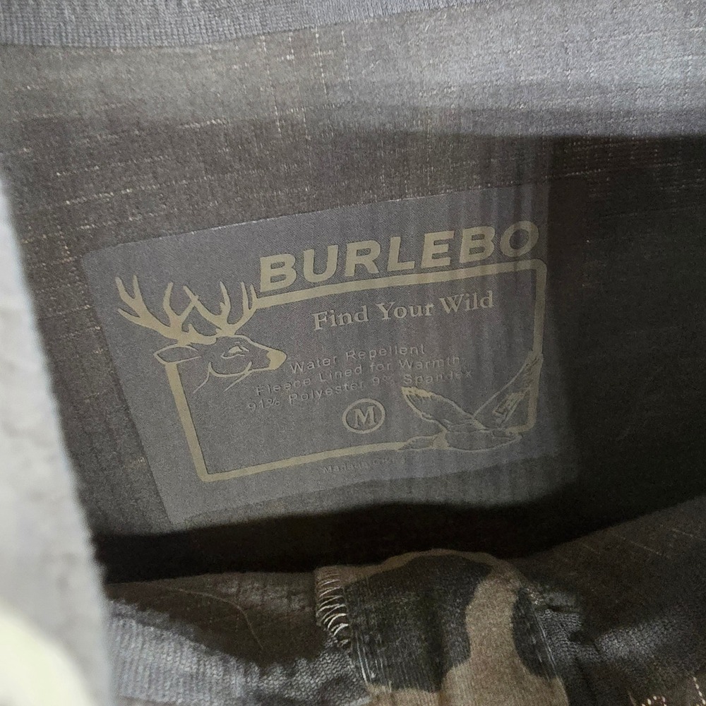 Burlebo Duke Tech Hoodie Mens Medium Brown Camo DWR Water Repellent Mid Layer - Picture 6 of 8